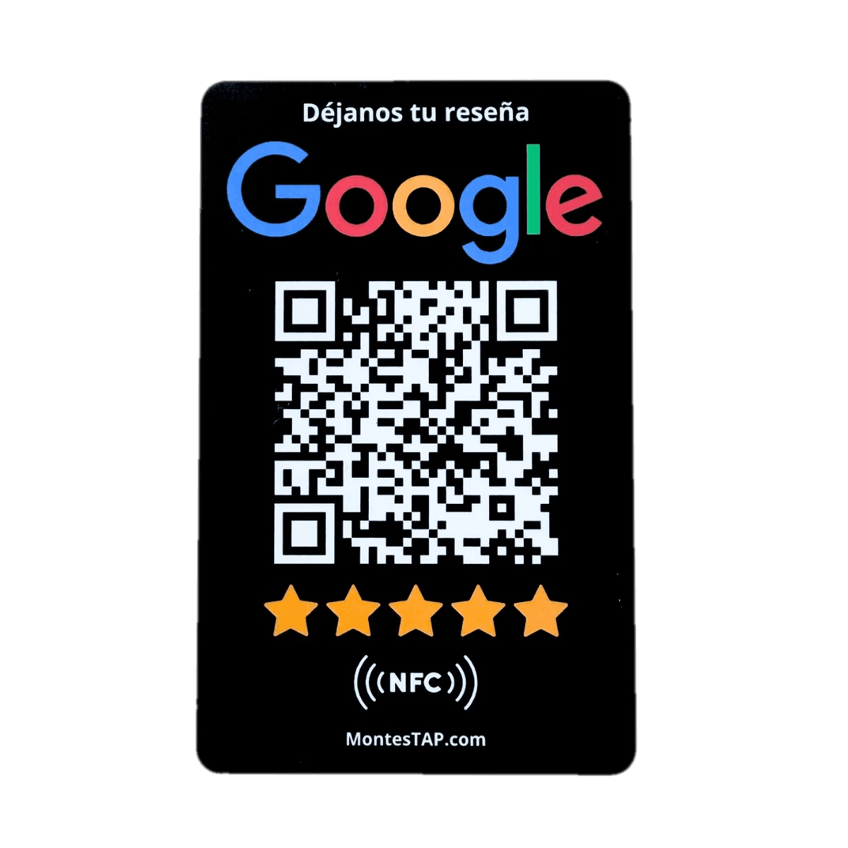 Tarjeta NFC + QR de MontesTAP para reseñas de Google